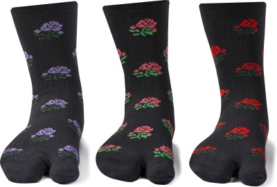 ANCHOR Cotton Multicoloured Thumbs/ Toe Split Socks For Women Floral Print Ankle Length(Pack of 3)