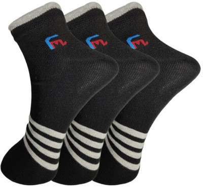 FeetMotion Men Printed Ankle Length(Pack of 3)