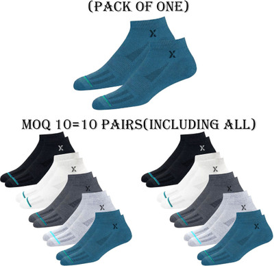 JEMOX Men Solid Low Cut(Pack of 10)