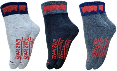 LABOLIA Men & Women Self Design, Solid Ankle Length, Mid-Calf/Crew(Pack of 3)