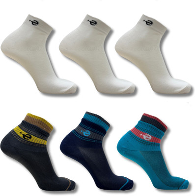 ecosync Unisex Solid Ankle Length(Pack of 6)