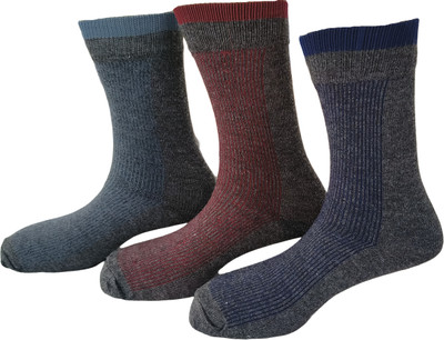 Graceway Men & Women Self Design Mid-Calf/Crew(Pack of 3)