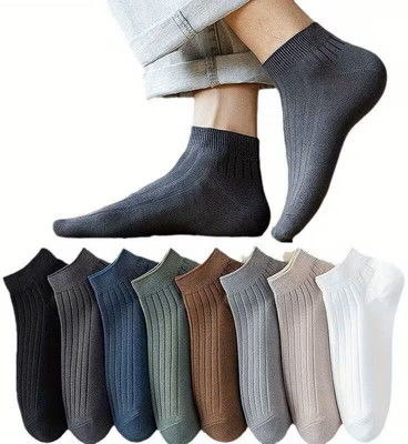 BEAR & BEYOND Men & Women Solid Ankle Length, Low Cut, Mid-Calf/Crew(Pack of 8)