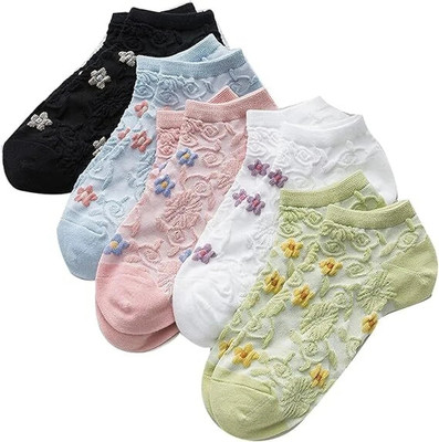 ZODZE Women Floral Print Ankle Length(Pack of 5)