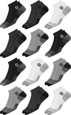 Swagr Men & Women Solid, Striped Ankle Length(Pack of 12)