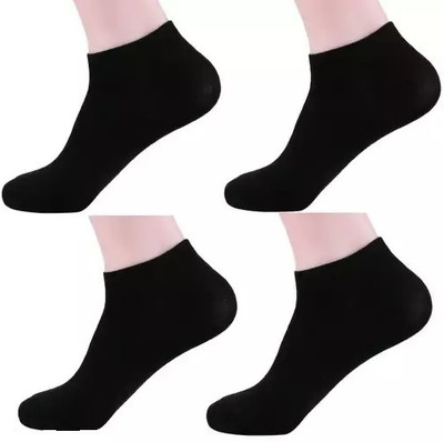 Suprix Unisex Solid Ankle Length, Peds/Footie/No-Show, Low Cut(Pack of 4)