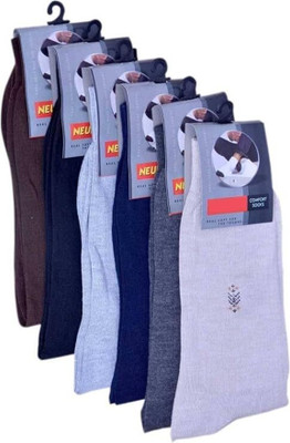 soxsense Men Solid Mid-Calf/Crew(Pack of 6)