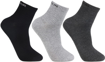 BONJOUR Men Solid Ankle Length(Pack of 3)