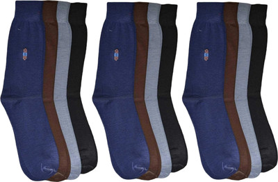 VAPINDIA Men Solid Mid-Calf/Crew(Pack of 12)