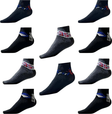 SA ASSOCIATES Men & Women Printed Ankle Length(Pack of 10)