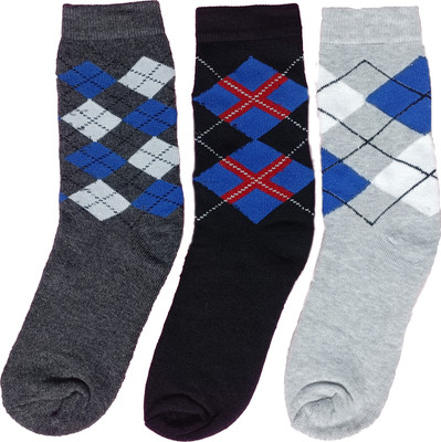 Argh Men Color Block Calf Length, Mid-Calf/Crew