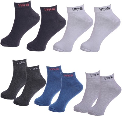 VIONA Men Solid Ankle Length(Pack of 5)