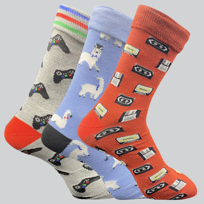TRAZO Men Self Design Mid-Calf/Crew(Pack of 3)