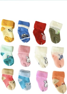 Freshfoot Baby Boys & Baby Girls Animal Print Ankle Length(Pack of 8)