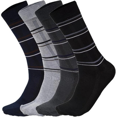 Basketship Men Striped Calf Length(Pack of 4)