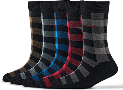 Young Wings Men Self Design Mid-Calf/Crew(Pack of 5)