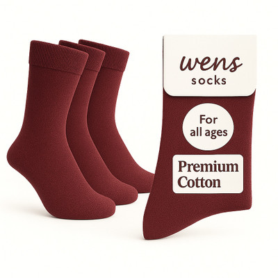 Wens Unisex Solid Mid-Calf/Crew(Pack of 3)