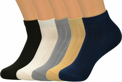 MERCEHIVE Men & Women Solid, Self Design Ankle Length, Calf Length, Over the Knee, Peds/Footie/No-Show(Pack of 5)