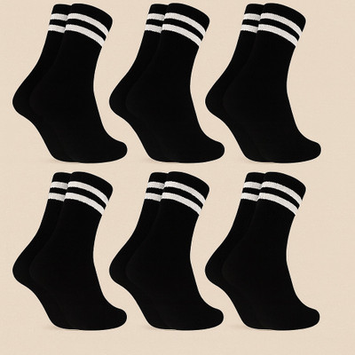OBAMA Men Striped Mid-Calf/Crew(Pack of 6)