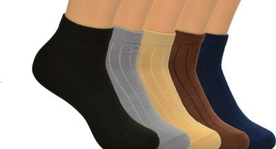 VESTURA Men & Women Solid, Self Design Ankle Length, Calf Length, Over the Knee, Peds/Footie/No-Show(Pack of 5)