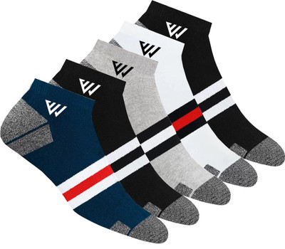 Winget Men & Women Solid, Striped, Self Design Ankle Length(Pack of 5)