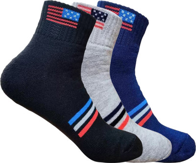 LABOLIA Men & Women Solid, Striped Ankle Length, Mid-Calf/Crew(Pack of 3)