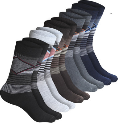 GARUN Men Printed Mid-Calf/Crew(Pack of 5)