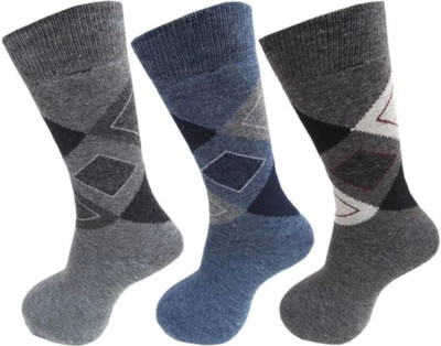 REXOPLUS Men Checkered Mid-Calf/Crew(Pack of 3)