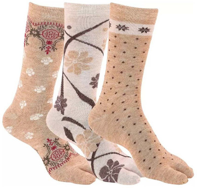 ATTRACTIVE Women Self Design Mid-Calf/Crew(Pack of 3)