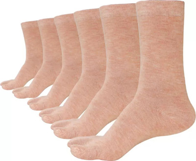 VAPINDIA Women Woven Mid-Calf/Crew(Pack of 6)