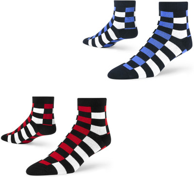 Dynamocks Unisex Printed Ankle Length(Pack of 2)