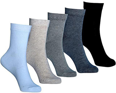 VAPINDIA Men & Women Color Block Calf Length(Pack of 5)