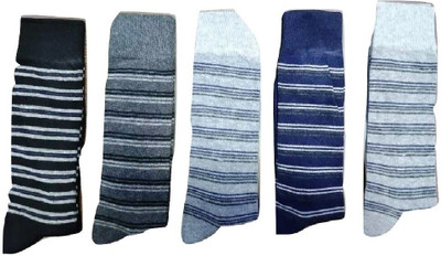 Camey Men Striped Mid-Calf/Crew(Pack of 10)