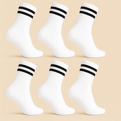 OBAMA Men Striped Mid-Calf/Crew(Pack of 6)