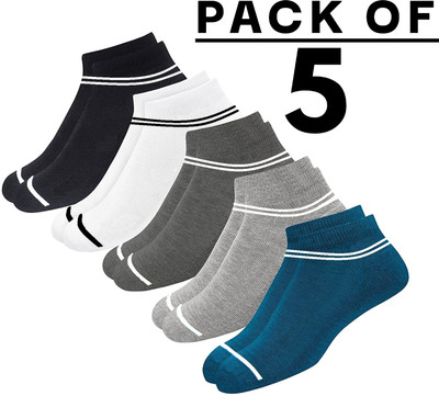 SOCOLOCO Men & Women Self Design Ankle Length(Pack of 5)