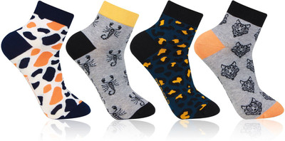 BONJOUR Men Self Design Ankle Length(Pack of 4)