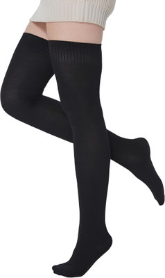 Feelon Men & Women Solid Knee High