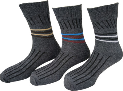 Graceway Men & Women Self Design Mid-Calf/Crew(Pack of 3)