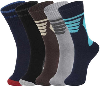 stylescap Men Color Block Mid-Calf/Crew(Pack of 5)