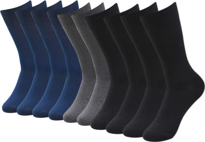 SOCKSXPRESS Cotton Men Solid Calf Length(Pack of 10)