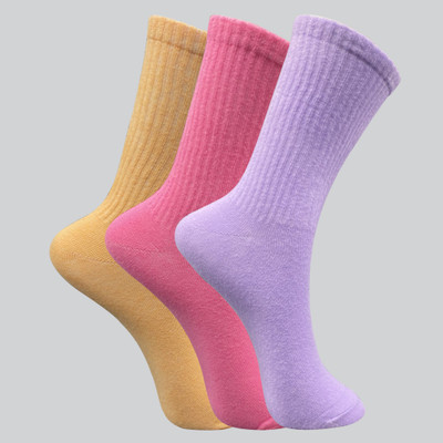 TRAZO Women Self Design Calf Length(Pack of 3)