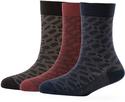 Young Wings Men Checkered Mid-Calf/Crew(Pack of 2)