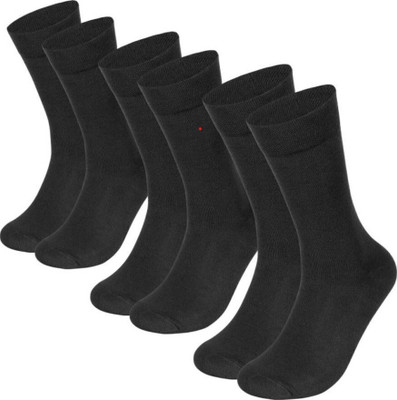 TRENDBHARAT Men Solid Mid-Calf/Crew(Pack of 3)