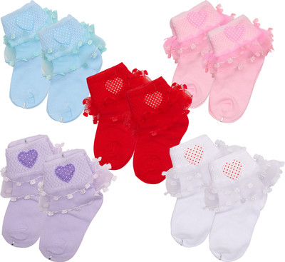 heartbury Girls Solid Ankle Length(Pack of 5)