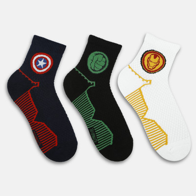 SOCKSXPRESS Marvel Avengers Men Self Design Ankle Length(Pack of 3)