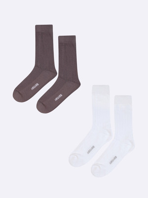 Air Garb Comfort Premium Quality Cotton Socks Men & Women Solid Mid-Calf/Crew(Pack of 2)