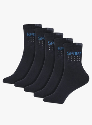 Kalra Hosiery Men Solid Mid-Calf/Crew(Pack of 5)