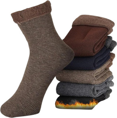 WKLOUYHE Men & Women Striped, Woven Ankle Length(Pack of 5)