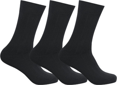 Broova Men Solid Calf Length, Mid-Calf/Crew(Pack of 3)