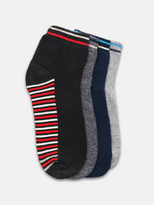 Kolor Fusion Men Striped Mid-Calf/Crew(Pack of 4)